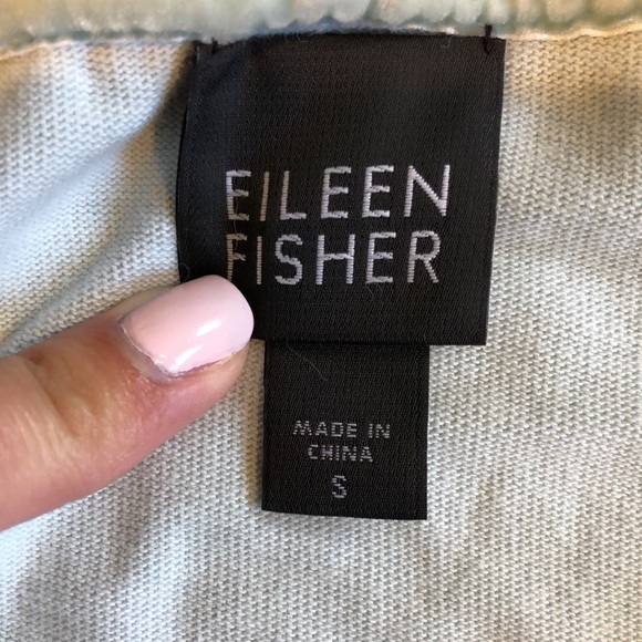 Eileen Fisher Organic Cotton Light Blue Quarter Sleeve Hoodie Zip-up Sweatshirt - Picture 5 of 6